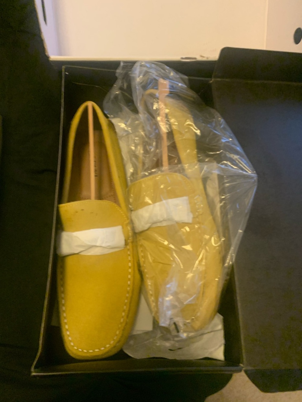Alfani Men's Yellow Suede Slip-On Loafers